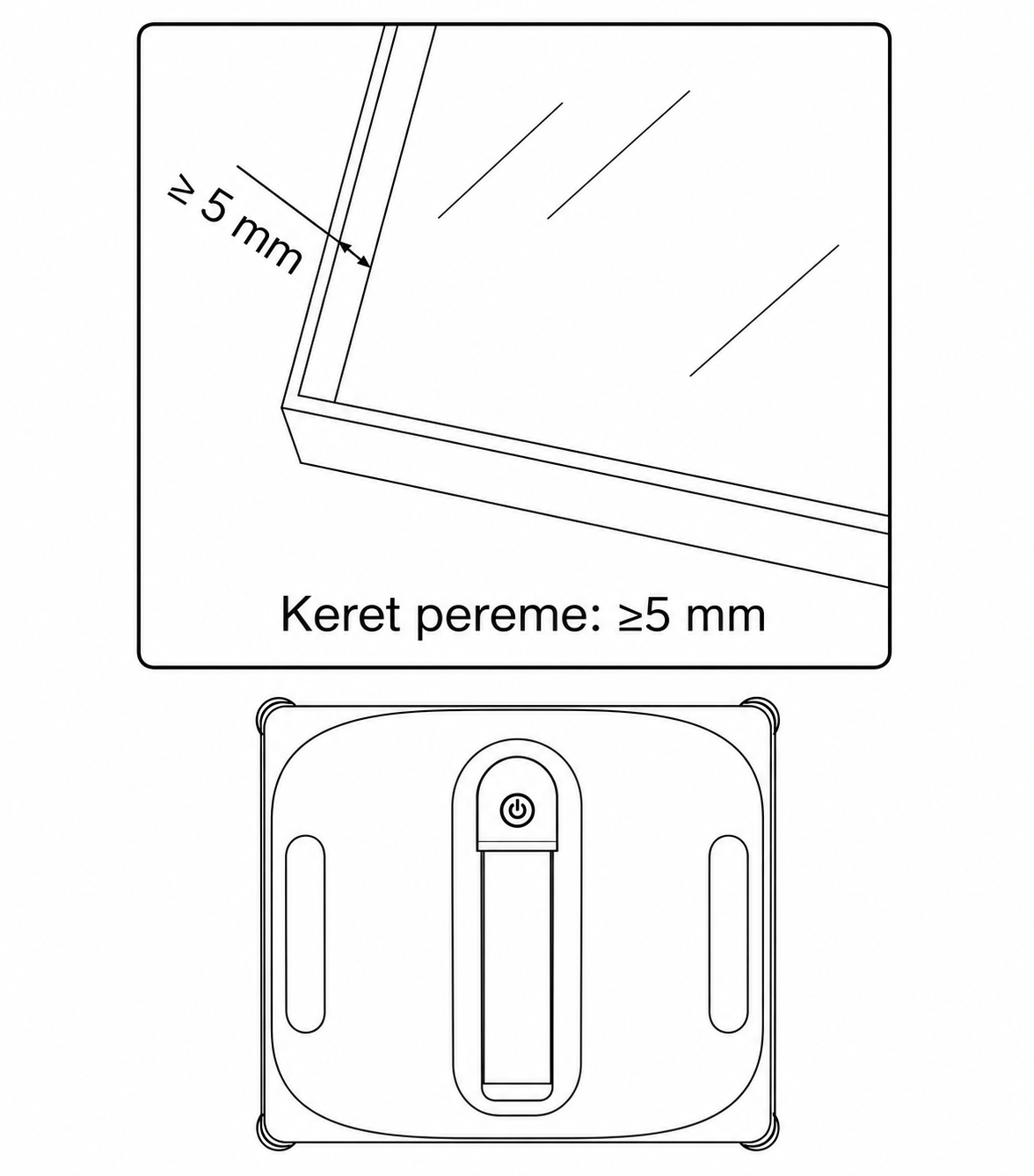 A keret peremének magassága legalább 5 mm legyen.